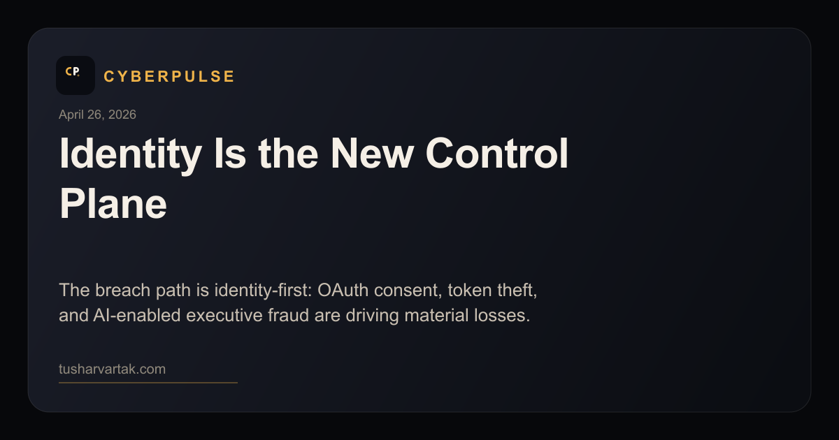CyberPulse editorial cover image for Identity Is the New Control Plane